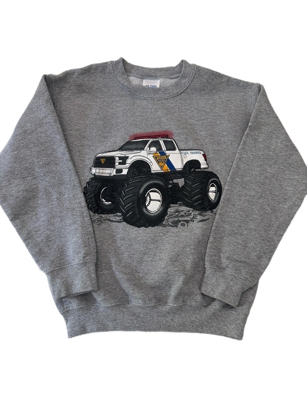 New Jersey State Police NJSP Youth Sweatshirt Monster Truck ⭐️ Like New Size S